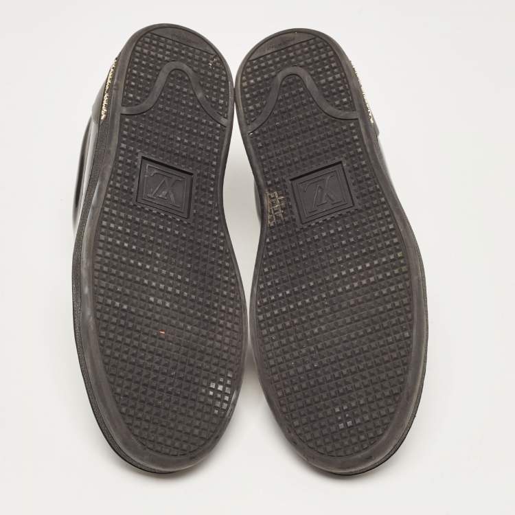 Pre Owned Louis Vuitton Black Patent and Leather Frontrow Sneakers Size 41