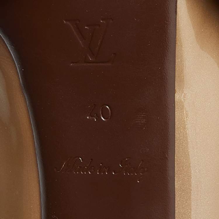 Pre Owned Louis Vuitton Beige Patent Leather Oh Really! Platform Peep Toe Pumps Size 40