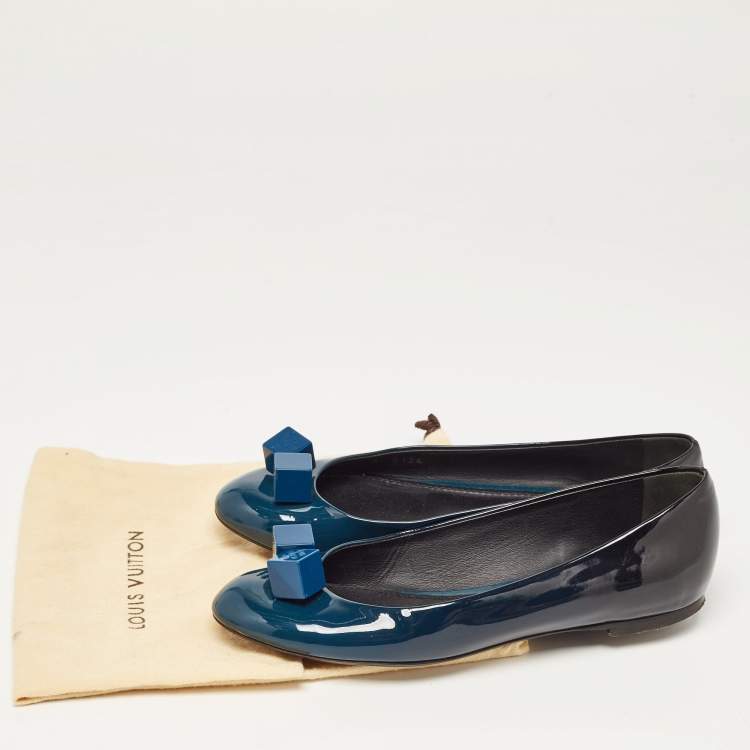Pre Owned Louis Vuitton Two Tone Patent Dice Ballet Flats Size 35.5