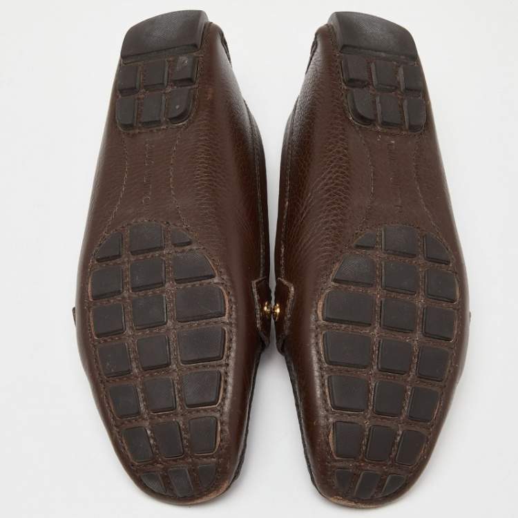 Pre Owned Louis Vuitton Brown Leather Oxford Loafers Size 39