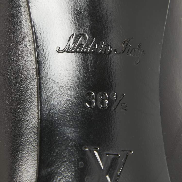 Pre Owned Louis Vuitton Brown/Black Monogram Canvas and Leather Pointed Toe Pumps Size 38.5