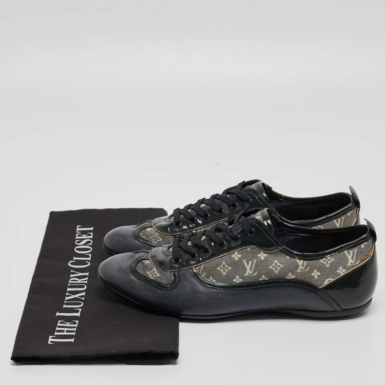 Pre Owned Louis Vuitton Tricolor Leather and Monogram Canvas Low Top Sneakers Size 37