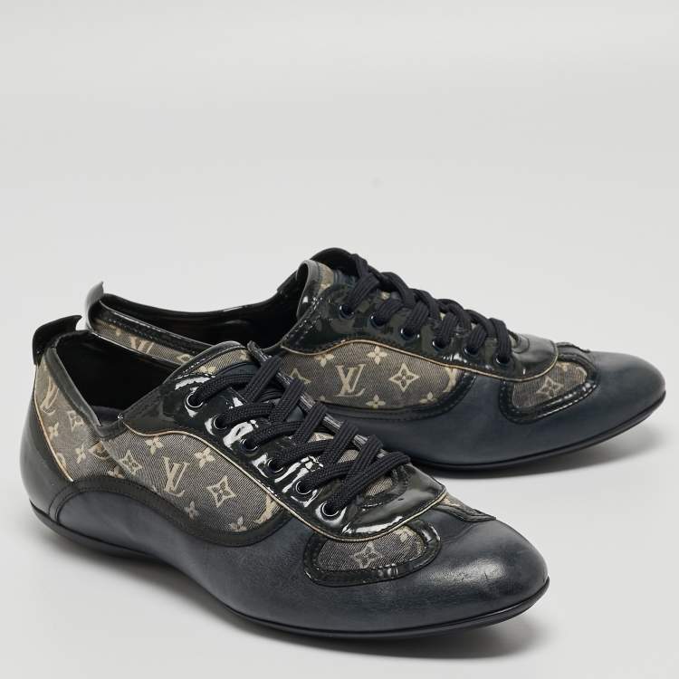 Pre Owned Louis Vuitton Tricolor Leather and Monogram Canvas Low Top Sneakers Size 37