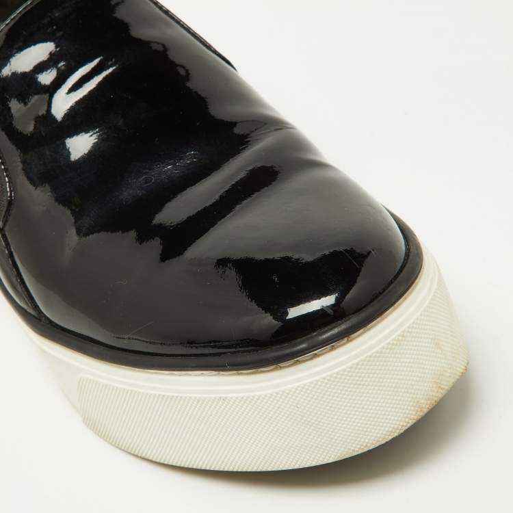 Pre Owned Louis Vuitton Black Patent and Leather Catwalk Sneakers Size 38.5