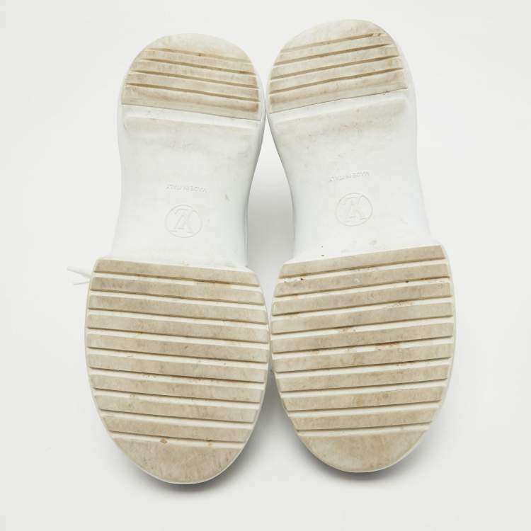 Pre Owned Louis Vuitton White/Brown Nylon and Monogram Canvas Archlight Sneakers Size 41