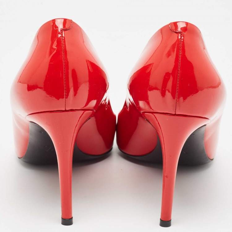 Pre Owned Louis Vuitton Red Patent Leather Betty Pumps Size 42