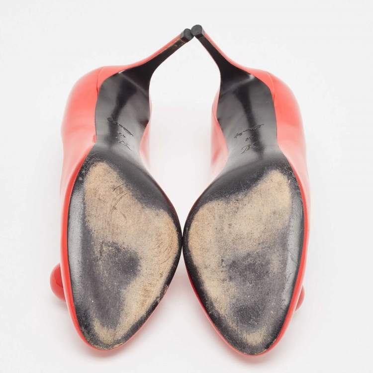 Pre Owned Louis Vuitton Red Patent Leather Betty Pumps Size 42