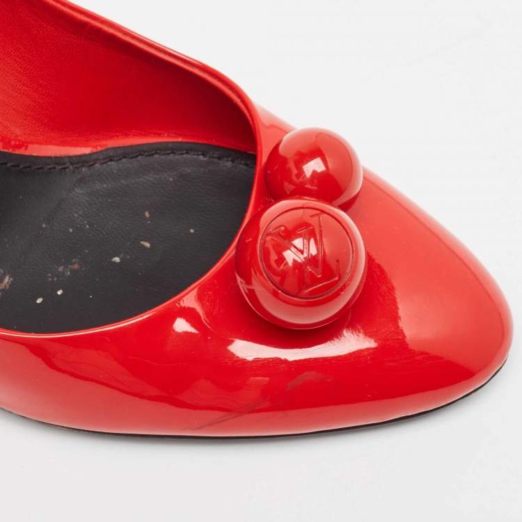 Pre Owned Louis Vuitton Red Patent Leather Betty Pumps Size 42