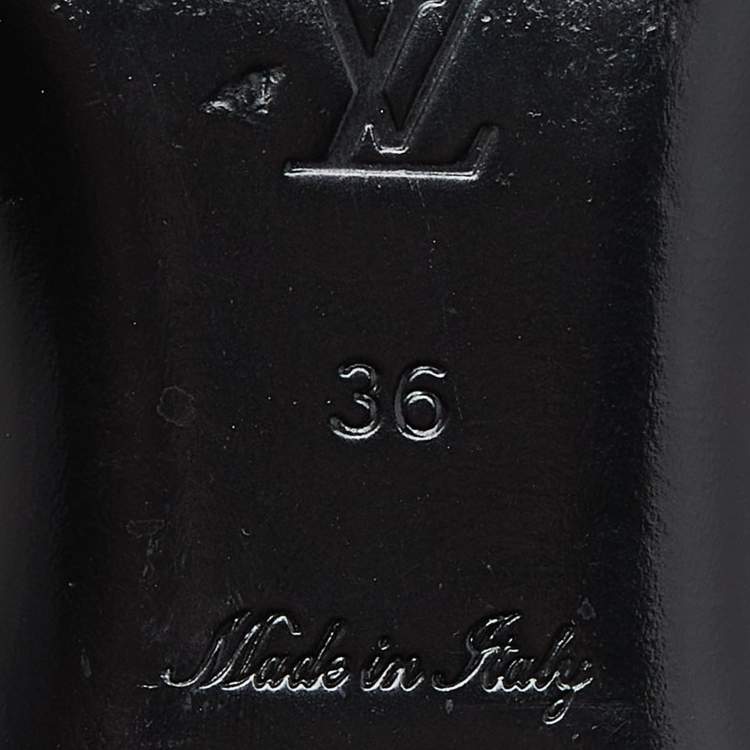 Pre Owned Louis Vuitton Black Leather Upper Case Loafers Size 36