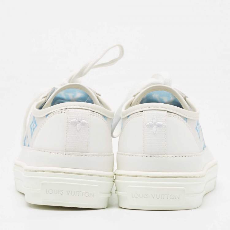 Pre Owned Louis Vuitton White Leather Stellar Lace Up Sneakers Size 35