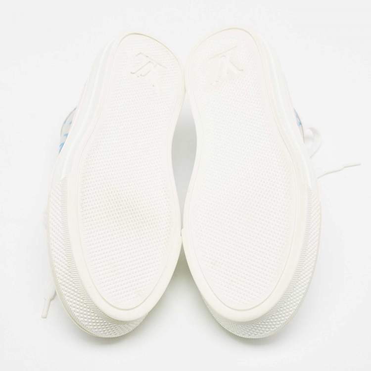 Pre Owned Louis Vuitton White Leather Stellar Lace Up Sneakers Size 35