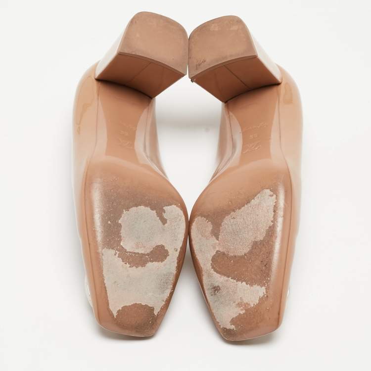Pre Owned Louis Vuitton Beige Patent Leather Madeleine Pumps Size 39