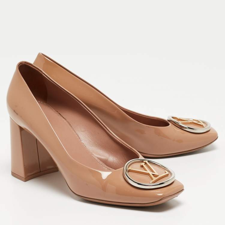 Pre Owned Louis Vuitton Beige Patent Leather Madeleine Pumps Size 39