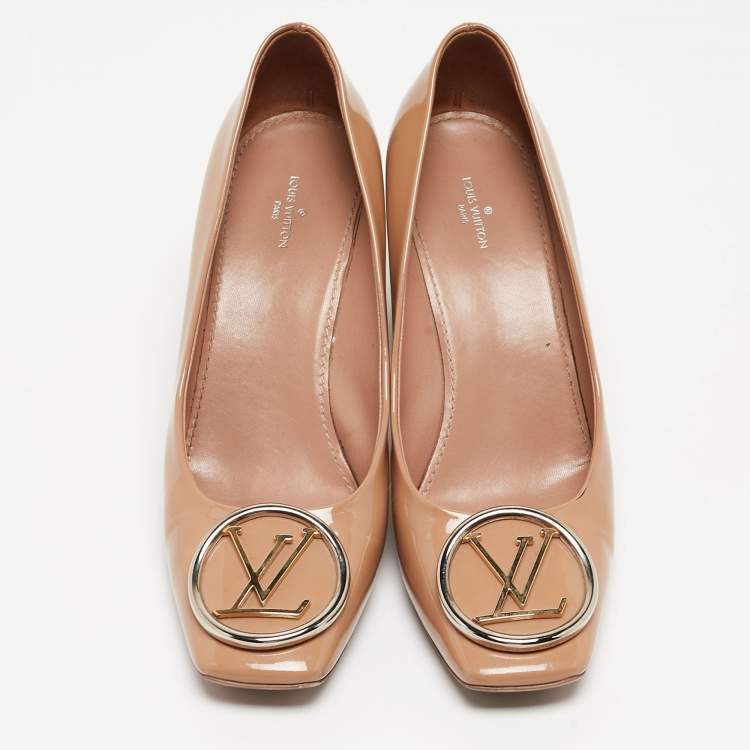 Pre Owned Louis Vuitton Beige Patent Leather Madeleine Pumps Size 39