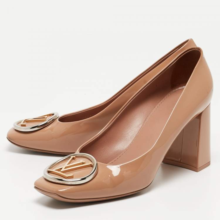 Pre Owned Louis Vuitton Beige Patent Leather Madeleine Pumps Size 39