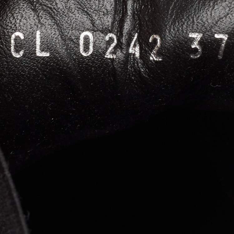 Pre Owned Louis Vuitton Black Leather and Monogram Canvas Chelsea Boots Size 37