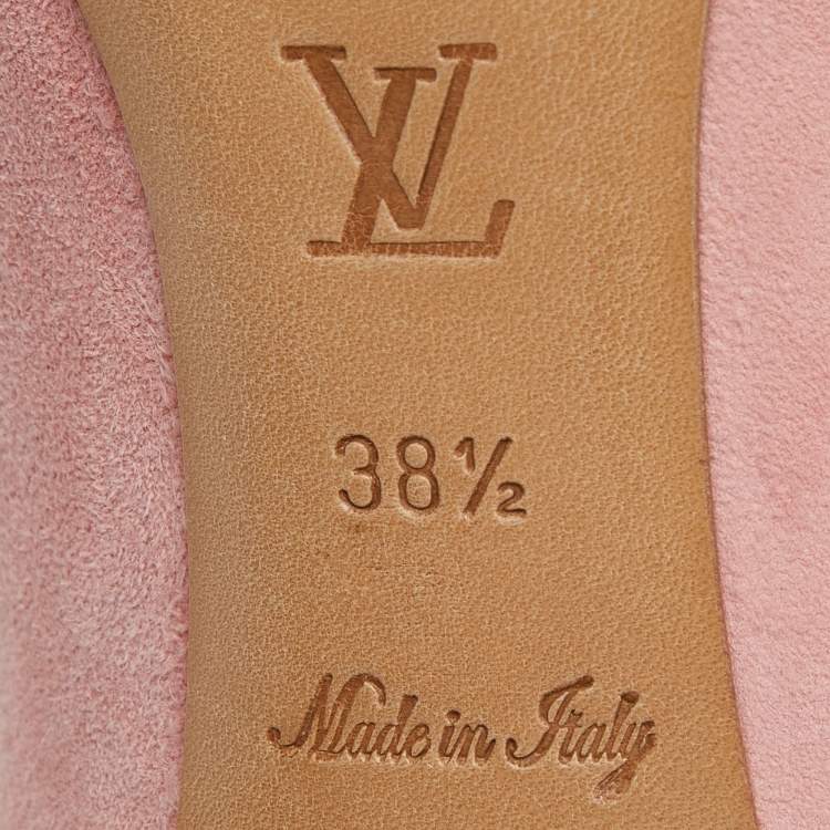 Pre Owned Louis Vuitton Pink Suede Pointed Toe Pumps Size 38.5