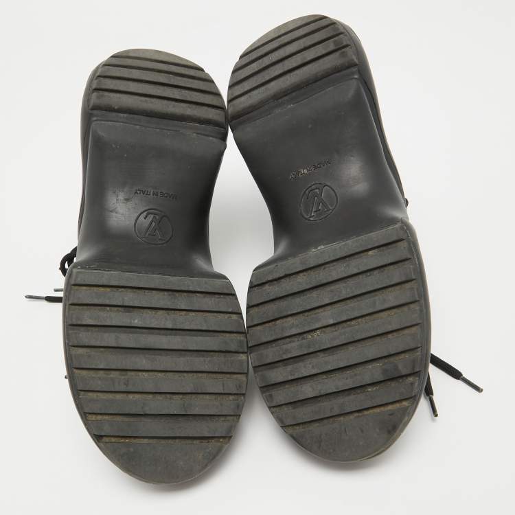 Pre Owned Louis Vuitton Black/Brown Monogram Canvas And Fabric Archlight High Top Sneakers Size 37.5