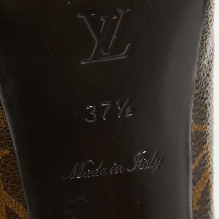 Pre Owned Louis Vuitton Monogram Canvas Fetish Vanity Platform Pumps 37.5