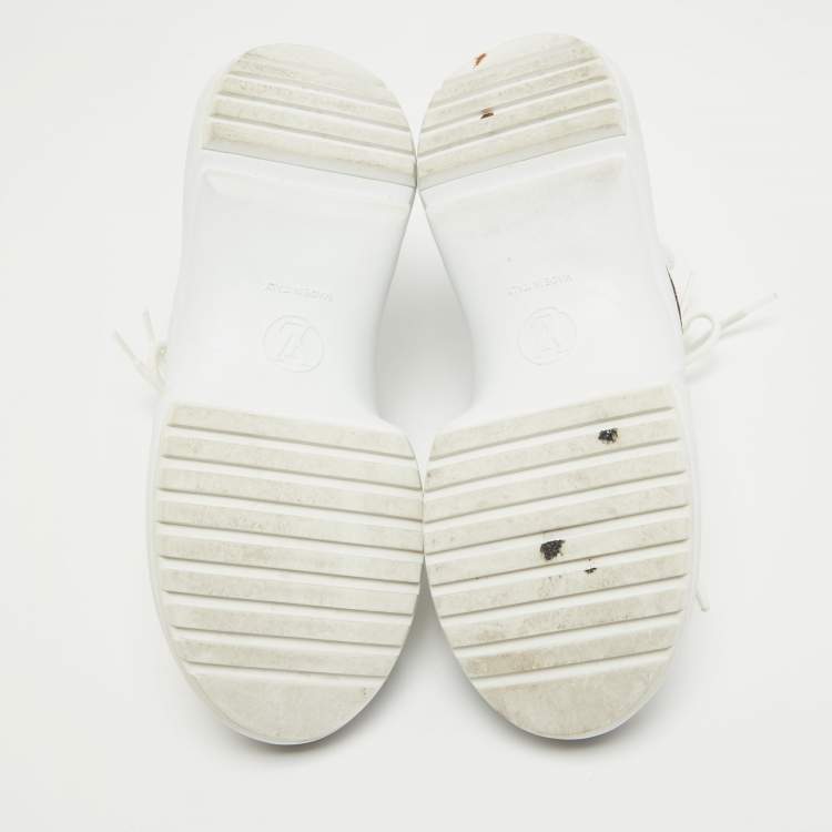 Pre Owned Louis Vuitton White Mesh and Monogram Canvas Archlight Sneakers Size 37.5