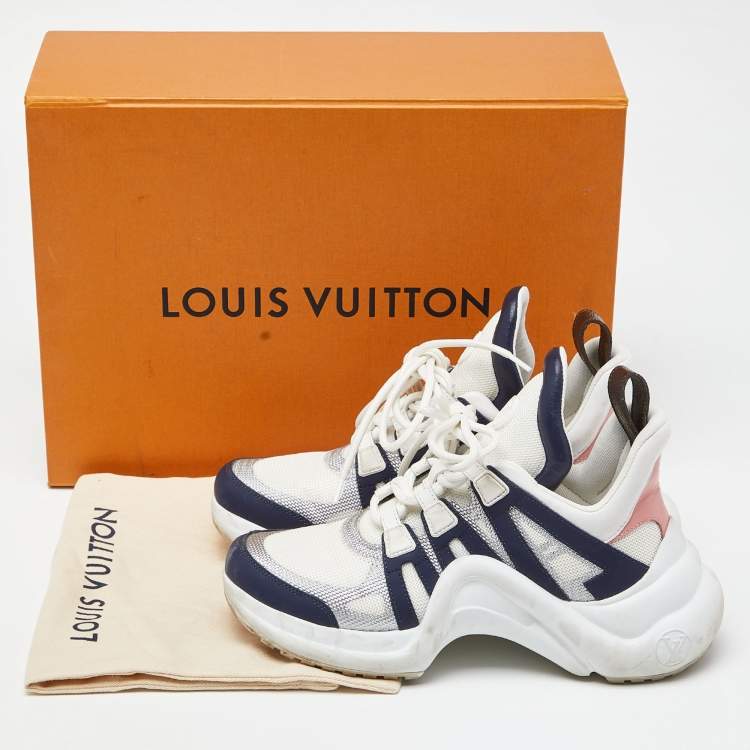 Pre Owned Louis Vuitton Multicolor Mesh and Leather Archlight Sneakers Size 36.5
