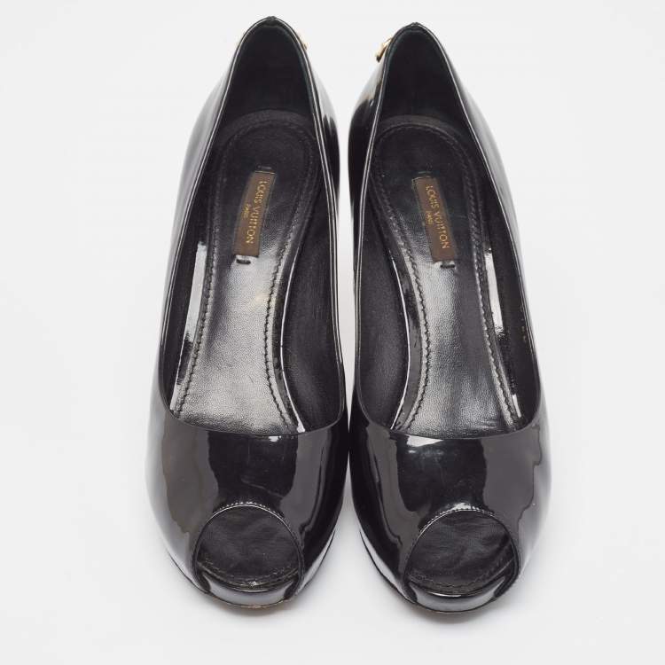 Pre Owned Louis Vuitton Black Patent Leather Oh Really! Pumps Size 38.5