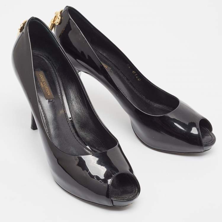 Pre Owned Louis Vuitton Black Patent Leather Oh Really! Pumps Size 38.5