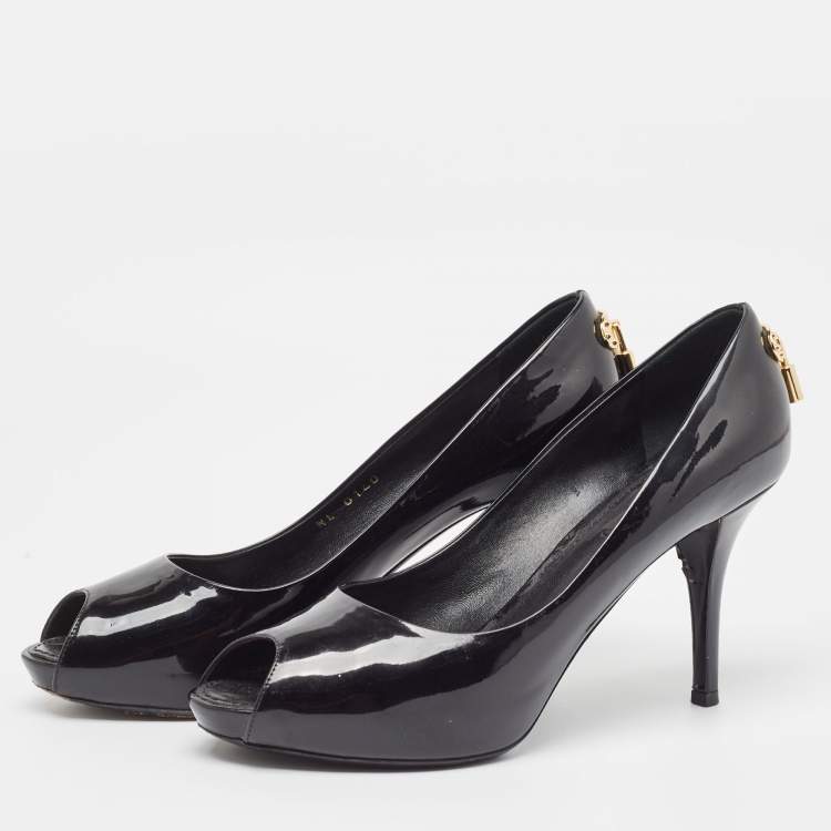 Pre Owned Louis Vuitton Black Patent Leather Oh Really! Pumps Size 38.5