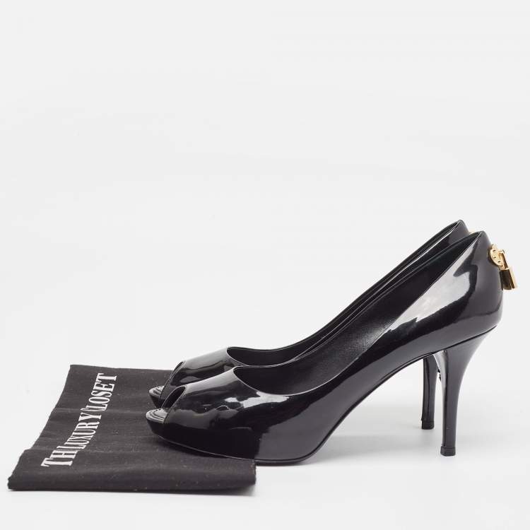 Pre Owned Louis Vuitton Black Patent Leather Oh Really! Pumps Size 38.5