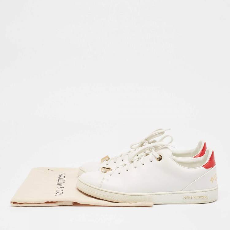 Pre Owned Louis Vuitton White Leather Frontrow Sneakers Size 40