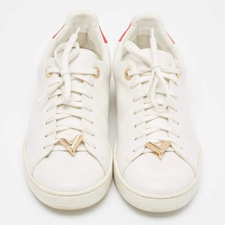 Pre Owned Louis Vuitton White Leather Frontrow Sneakers Size 40