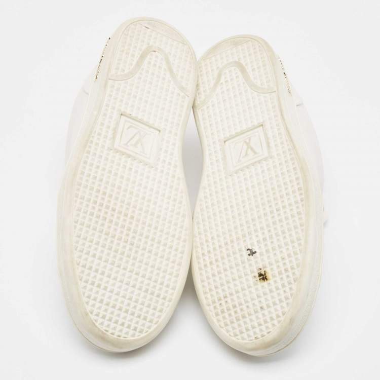 Pre Owned Louis Vuitton White Leather Frontrow Sneakers Size 40