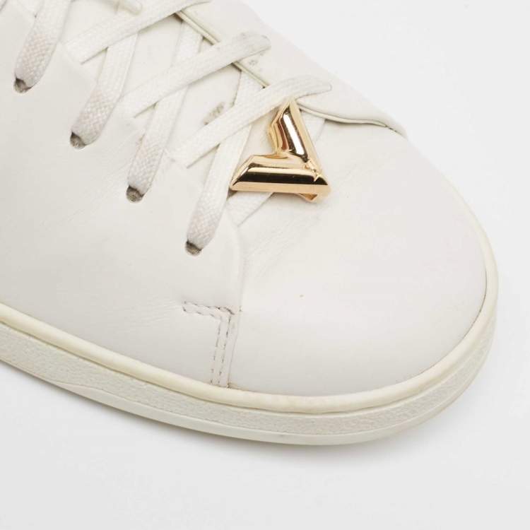 Pre Owned Louis Vuitton White Leather Frontrow Sneakers Size 40