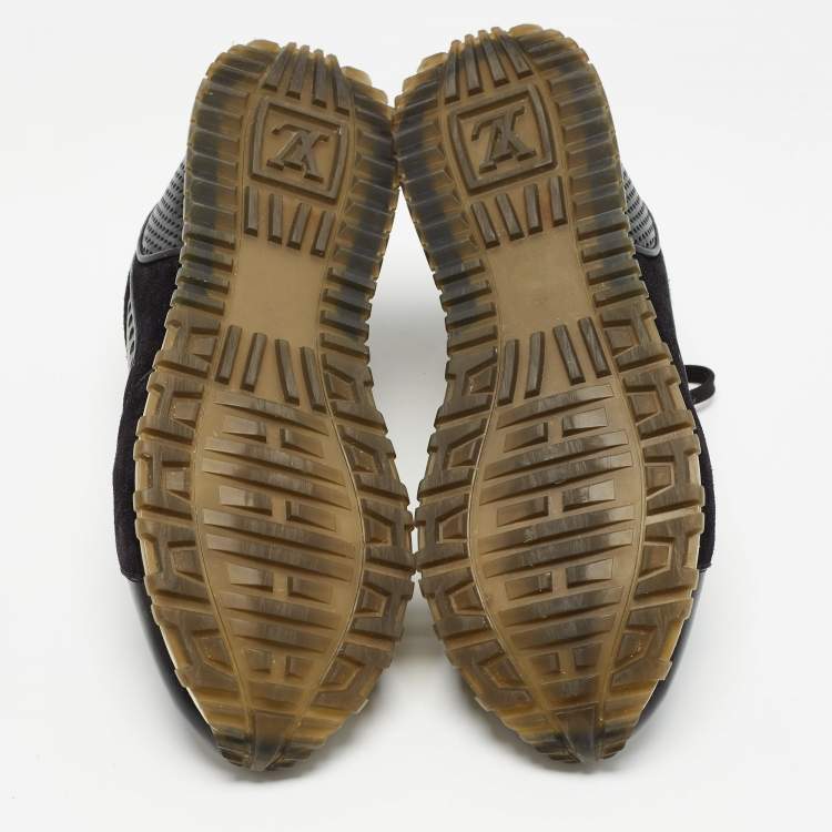 Pre Owned Louis Vuitton Black Leather and Mesh Run Away Sneakers Size 39