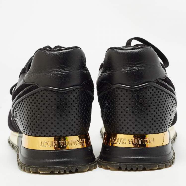 Pre Owned Louis Vuitton Black Leather and Mesh Run Away Sneakers Size 39