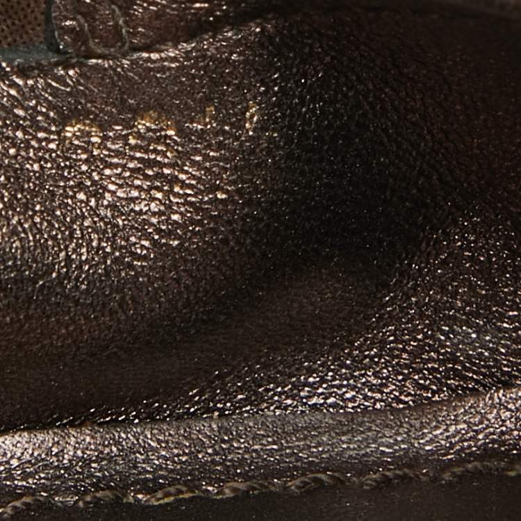 مملوكة مسبقًا Louis Vuitton Brown Glitter Nubuck and Monogram Canvas Lucky Ballet Flats Size 36.5