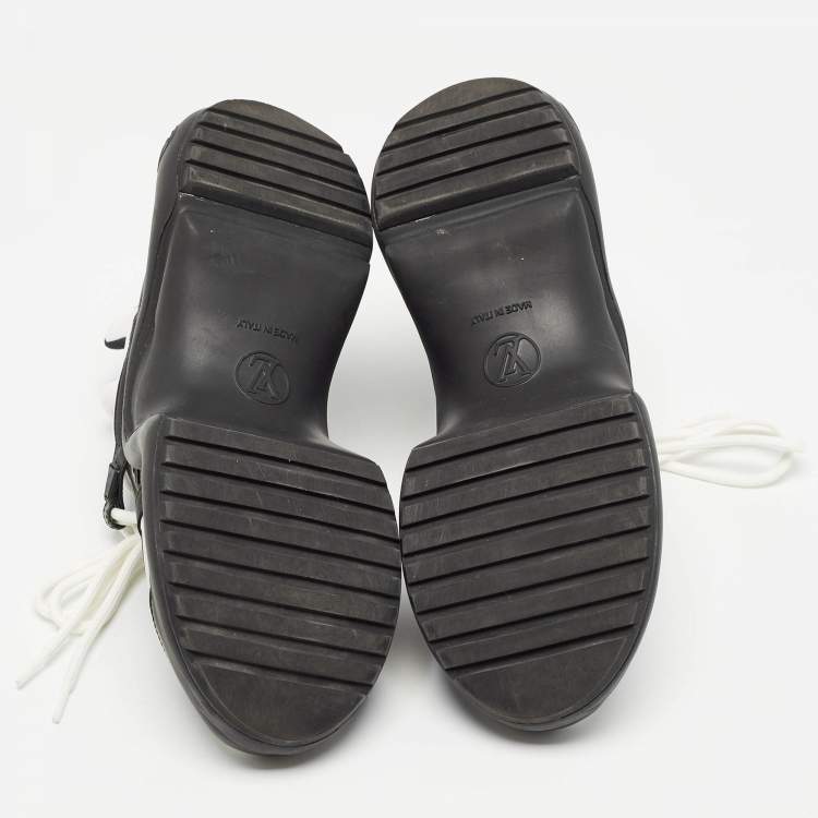 Pre Owned Louis Vuitton Black/White Leather and Mesh Archlight Sneakers Size 37.5