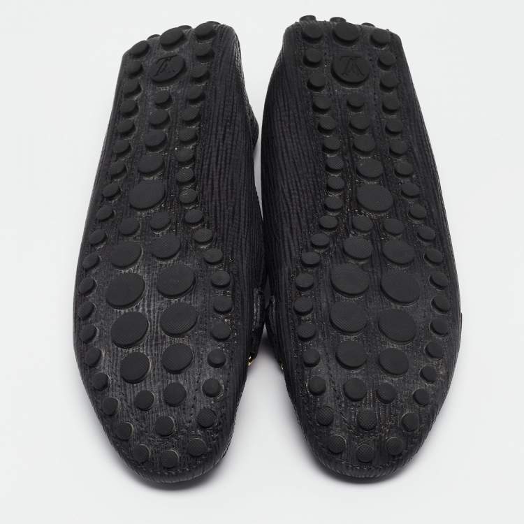 Pre Owned Louis Vuitton Black Leather Oxford Loafers Size 38.5