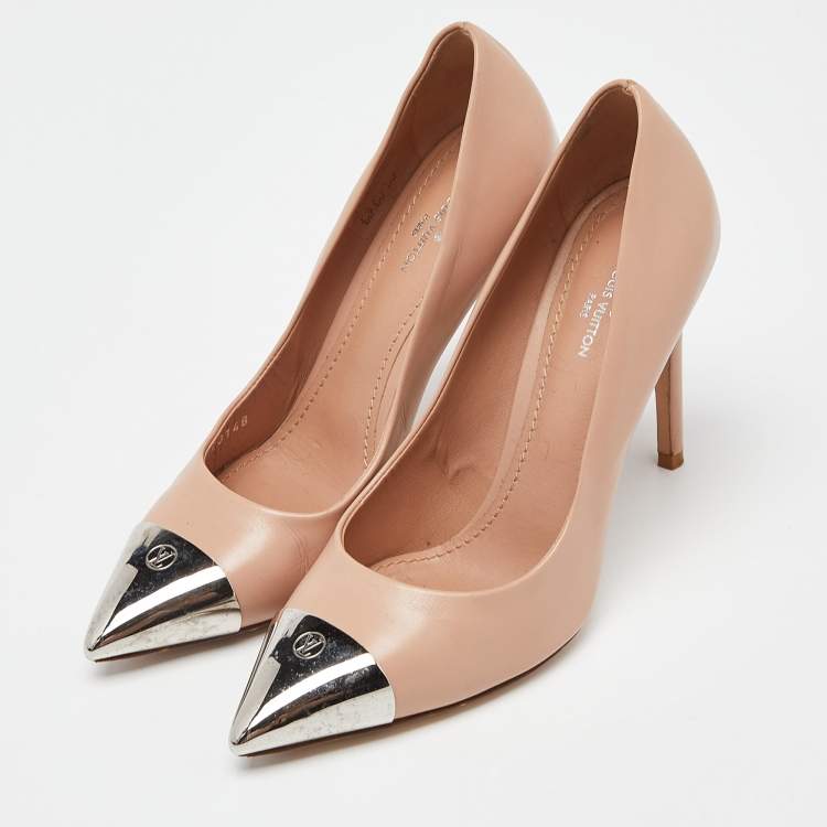 Pre Owned Louis Vuitton Beige Leather Pointed Toe Pumps Size 36
