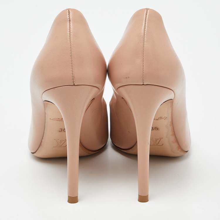 Pre Owned Louis Vuitton Beige Leather Pointed Toe Pumps Size 36