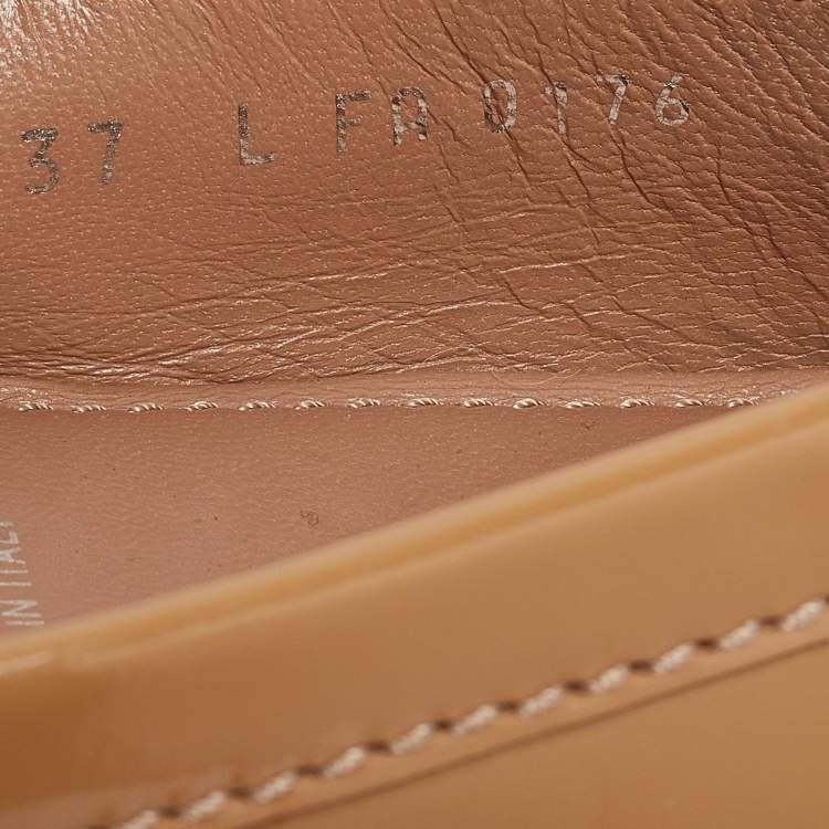 Pre Owned Louis Vuitton Brown Patent Oxford Loafers Size 37