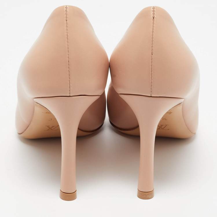 Pre Owned Louis Vuitton Light Pink Leather Heart Breaker Pumps Size 37.5
