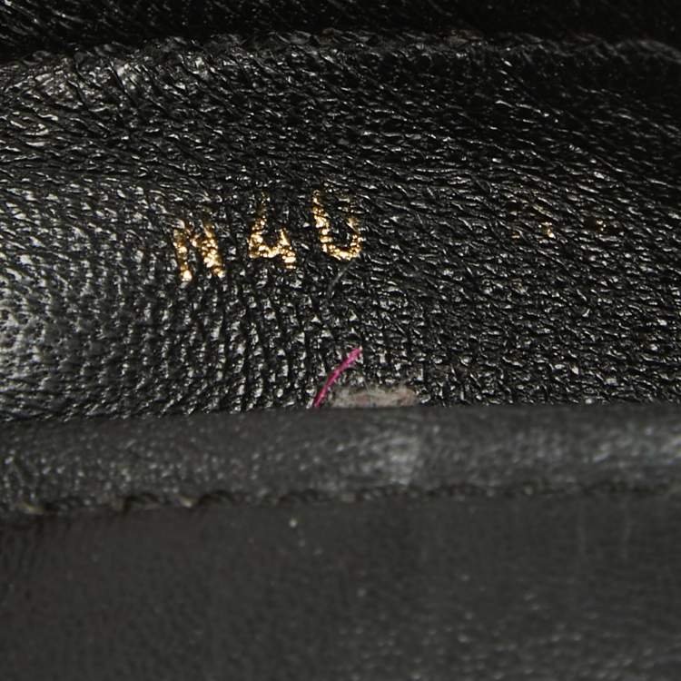 Pre Owned Louis Vuitton Black Monogram Empreinte Leather Gloria Loafers Size 40