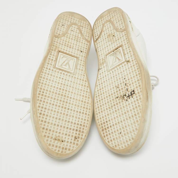 Pre Owned Louis Vuitton White Leather Frontrow Sneakers Size 37.5
