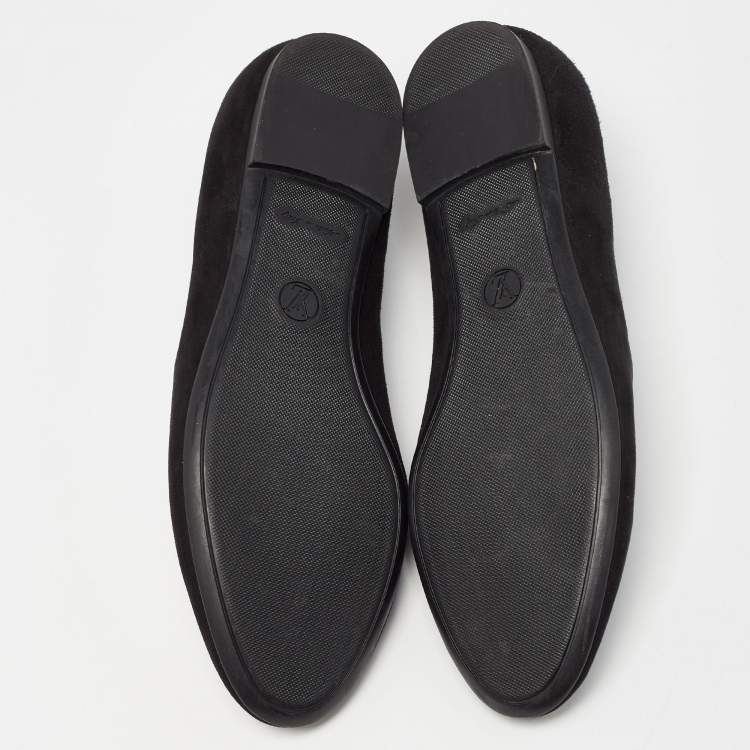Pre Owned Louis Vuitton Black Suede Revival Ballet Flats Size 36