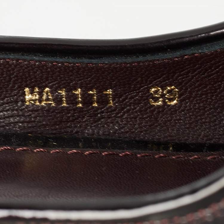 Pre Owned Louis Vuitton Dark Burgundy Monogram Patent Leather Pantheon Wedge Sandals Size 39