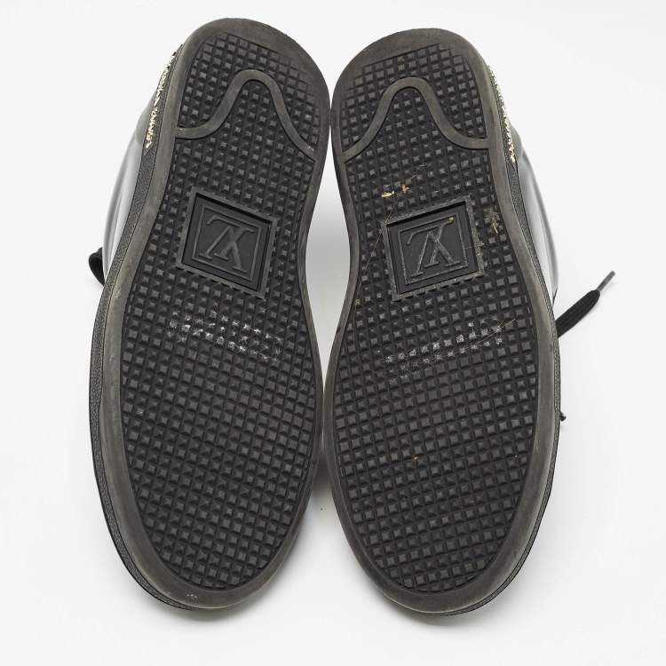 Pre Owned Louis Vuitton Black Patent Frontrow  Sneakers Size 35