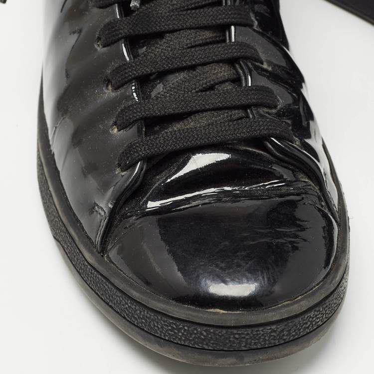 Pre Owned Louis Vuitton Black Patent Frontrow  Sneakers Size 35