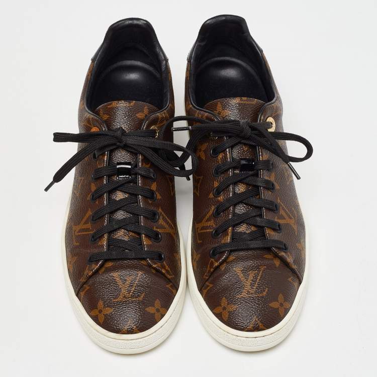 Pre Owned Louis Vuitton Brown Monogram Canvas Frontrow Low Top Sneakers Size 40