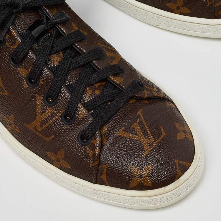 Pre Owned Louis Vuitton Brown Monogram Canvas Frontrow Low Top Sneakers Size 40